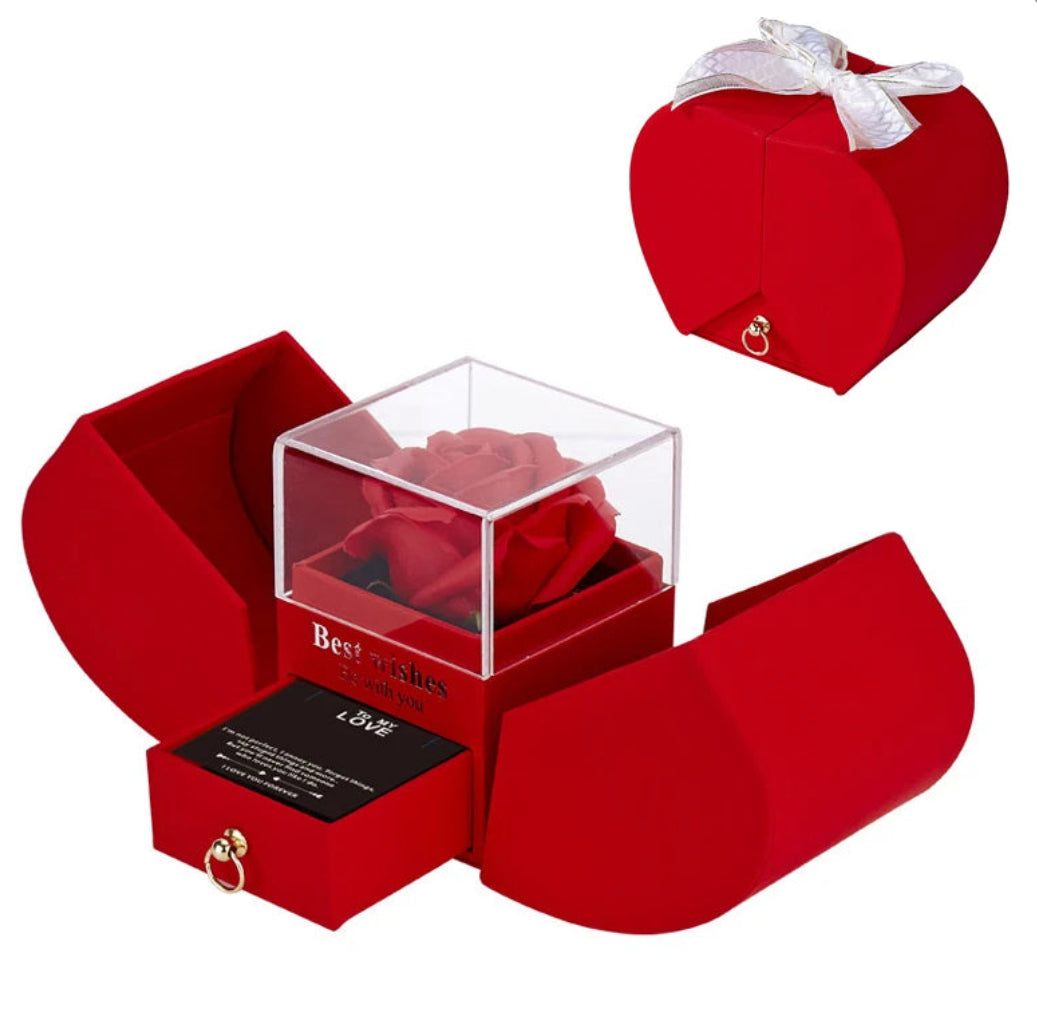 Forever Rose Heart Box with Necklace Trendie Days