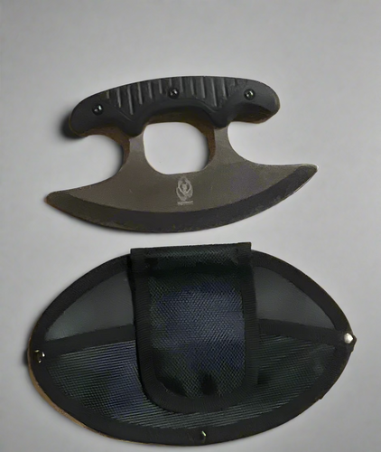 Black Ulu Knife with Sheath